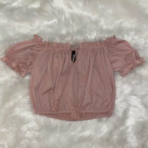 Off the shoulder blush pink summer crop top